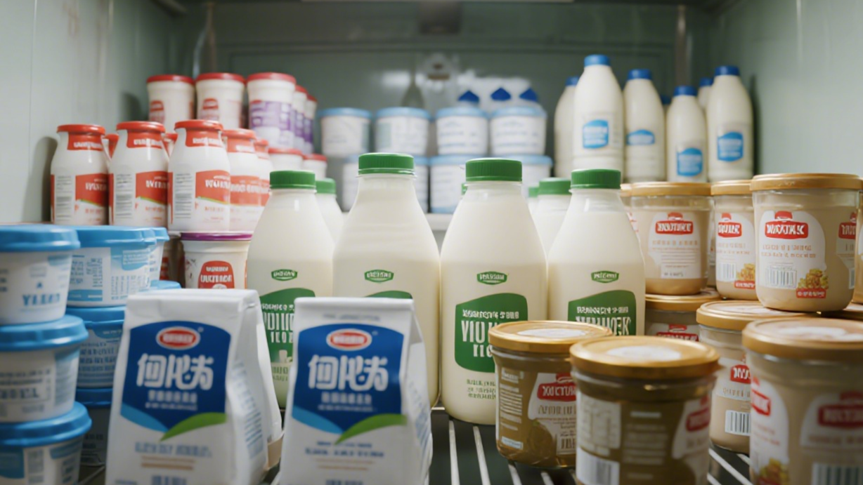 jimeng-2025-12-16-4192-在一个很大的冷库里面,摆放着整整齐齐的酸奶,有罐装的有袋装的.png